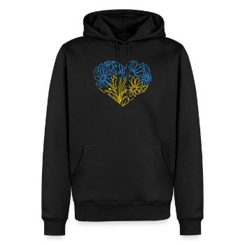 Stand with Ukraine Peace No War - Männer Premium Bio Hoodie - Schwarz - Vorne - Nico (187cm)