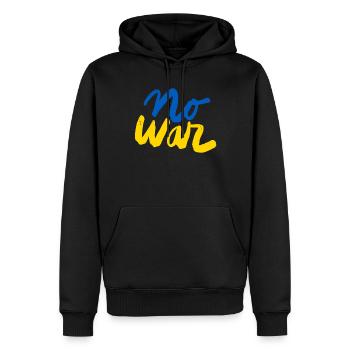Soutenez l’Ukraine, la paix et non la guerre - Sweat à capuche Premium bio Homme - noir - Devant - Nico (187cm)