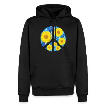 Stand with Ukraine Peace No War - Männer Premium Bio Hoodie - Schwarz - Vorne - Nico (187cm)