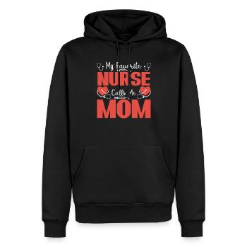Maman infirmière - Sweat à capuche Premium bio Homme - noir - Devant - Nico (187cm)