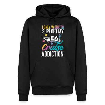 Cruise Ship Vacation I Only Work - Men’s Premium Organic Hoodie - black - Front - Nico (187cm)