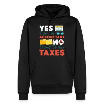 Comptable Teneur de livres Comptabilité - Sweat à capuche Premium bio Homme - noir - Devant - Nico (187cm)
