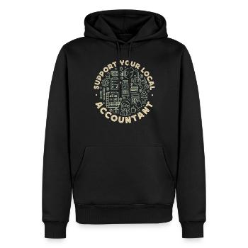 Comptable Comptable Comptable - Sweat à capuche Premium bio Homme - noir - Devant - Nico (187cm)