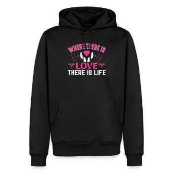 Là où il y a de l’amour, il y a une sœur - Sweat à capuche Premium bio Homme - noir - Devant - Nico (187cm)