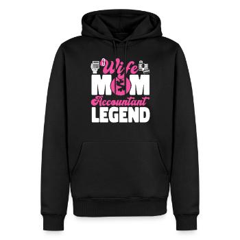 Comptable Comptable Comptable - Sweat à capuche Premium bio Homme - noir - Devant - Nico (187cm)