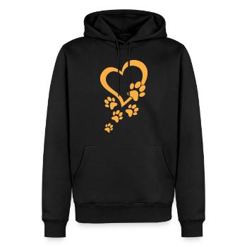 Dog Paw Heart Baby Dog Paws Heart - Dog Paw - Männer Premium Bio Hoodie - Schwarz - Vorne - Nico (187cm)