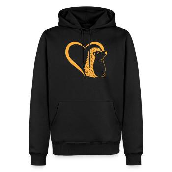 Hérisson coeur bébé hérisson - Hérisson mignon - Sweat à capuche Premium bio Homme - noir - Devant - Nico (187cm)