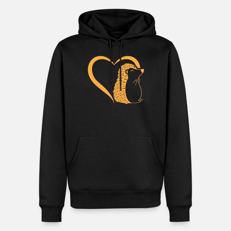Hérisson coeur bébé hérisson - Hérisson mignon - Sweat à capuche Premium bio Homme - noir