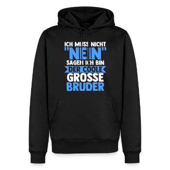 Geschwister Familie Brüder Bruder - Männer Premium Bio Hoodie - Schwarz - Vorne - Nico (187cm)