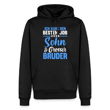 Geschwister Familie Brüder Bruder - Männer Premium Bio Hoodie - Schwarz - Vorne - Nico (187cm)