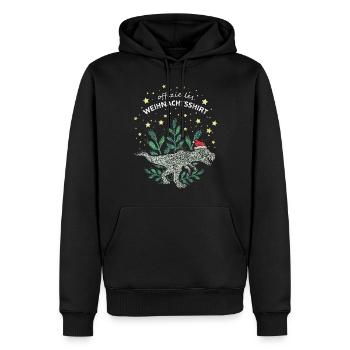 Trex Tyrannosaurus Christmas Heiligabend XMas - Männer Premium Bio Hoodie - Schwarz - Vorne - Nico (187cm)