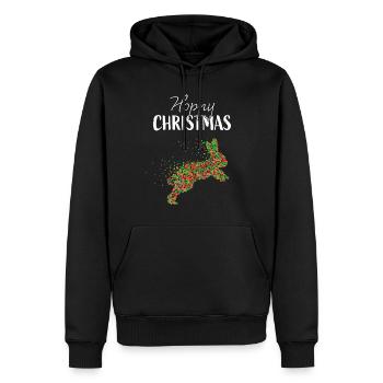 Hoppy Christmas Hasen Kanninchen Weihnachtszeit - Männer Premium Bio Hoodie - Schwarz - Vorne - Nico (187cm)