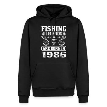 Fishing Legends Are Born In 1986 - Männer Premium Bio Hoodie - Schwarz - Vorne - Nico (187cm)
