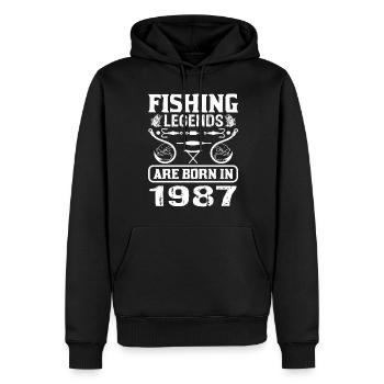 Fishing Legends Are Born In 1987 - Männer Premium Bio Hoodie - Schwarz - Vorne - Nico (187cm)