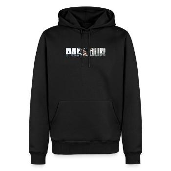 le parkour - Sweat à capuche Premium bio Homme - noir - Devant - Nico (187cm)