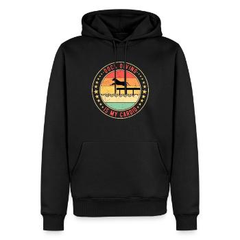 Dock Diving Is My Cardio - Männer Premium Bio Hoodie - Schwarz - Vorne - Nico (187cm)
