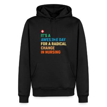 Ein Großartiger Tag Für Einen Radikalen Wandel In - Männer Premium Bio Hoodie - Schwarz - Vorne - Nico (187cm)