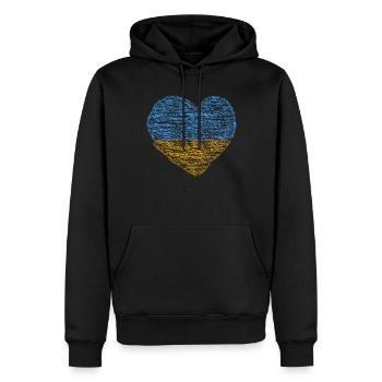 Stand with Ukraine Peace No War - Männer Premium Bio Hoodie - Schwarz - Vorne - Nico (187cm)