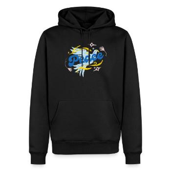 Soutenez l’Ukraine, la paix et non la guerre - Sweat à capuche Premium bio Homme - noir - Devant - Nico (187cm)