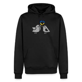 Stand with Ukraine Peace No War - Männer Premium Bio Hoodie - Schwarz - Vorne - Nico (187cm)