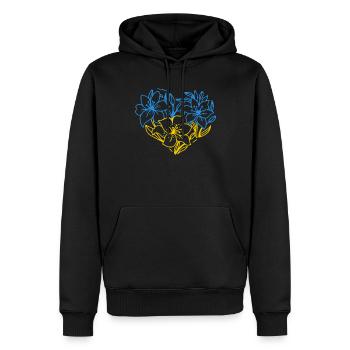 Stand with Ukraine Peace No War - Männer Premium Bio Hoodie - Schwarz - Vorne - Nico (187cm)