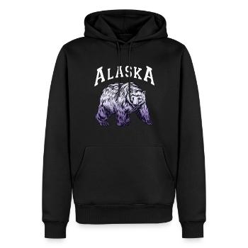 Alaska Geschenk USA Natur Bär Denali Grizzly Wald - Männer Premium Bio Hoodie - Schwarz - Vorne - Nico (187cm)