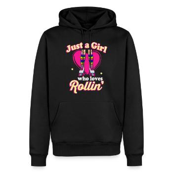 Inline Skate Geschenk Rollerskates Roller 70er - Männer Premium Bio Hoodie - Schwarz - Vorne - Nico (187cm)