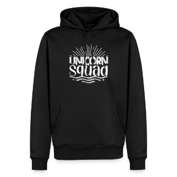 Licorne de l’escouade Einhorn - Sweat à capuche Premium bio Homme - noir - Devant - Nico (187cm)