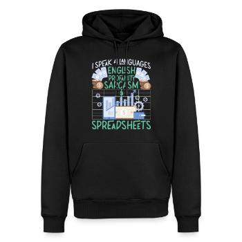 Comptable Comptable Comptable - Sweat à capuche Premium bio Homme - noir - Devant - Nico (187cm)
