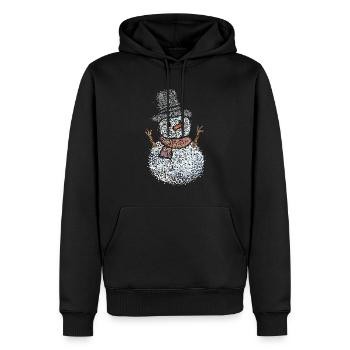 Schneemann Schnee Winterzeit Winterglück - Männer Premium Bio Hoodie - Schwarz - Vorne - Nico (187cm)