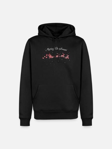 Merry Christmas Weihnachtsschlitten Adventszeit - Männer Premium Bio Hoodie - Schwarz