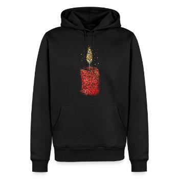 Lys Adventskrans Advent Juletid Jul - Herre Premium økologisk hoodie - sort - Foran - Nico (187cm)
