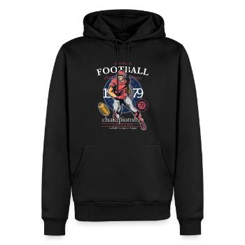 Cool joueur de football américain - Sweat à capuche Premium bio Homme - noir - Devant - Nico (187cm)