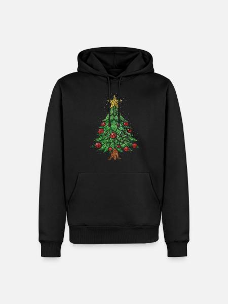 Weihnachtsbaum Christbaum Heiligabend Christmas - Männer Premium Bio Hoodie - Schwarz