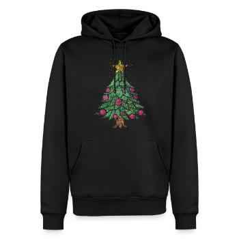 Arbre de Noël Arbre de Noël 4ème Arbre de Noël Avent Arbre de Noël - Sweat à capuche Premium bio Homme - noir - Devant - Nico (187cm)