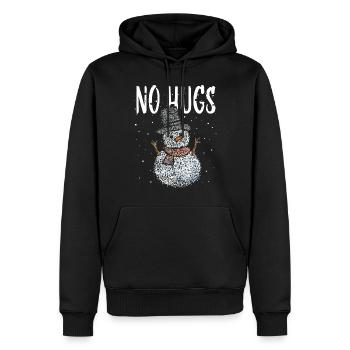Bonhomme de neige Pas de câlins Bonheur d’hiver Moufle de Noël - Sweat à capuche Premium bio Homme - noir - Devant - Nico (187cm)