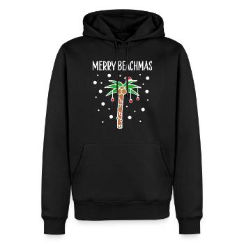 Joyeux Beachmas Palm Beach Sea Holiday Noël - Sweat à capuche Premium bio Homme - noir - Devant - Nico (187cm)