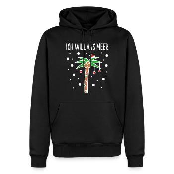 Weihnachtsoutfit Palme Strand Meer Nikolaus - Männer Premium Bio Hoodie - Schwarz - Vorne - Nico (187cm)
