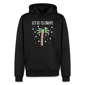 Tenue de Noël Palm Beach Mer Temps de Noël - Sweat à capuche Premium bio Homme - noir - Devant - Nico (187cm)
