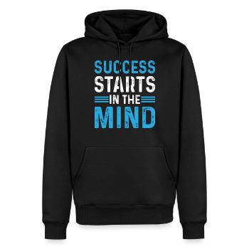 Success Starts In The Mind Entrepreneur Motivation - Männer Premium Bio Hoodie - Schwarz - Vorne - Nico (187cm)
