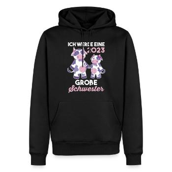 Schwester 2023 Kuh Werdende Schwester - Männer Premium Bio Hoodie - Schwarz - Vorne - Nico (187cm)