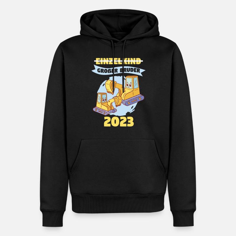 Bruder 2023 Bagger Baggerfahrer Bruder - Männer Premium Bio Hoodie - Schwarz