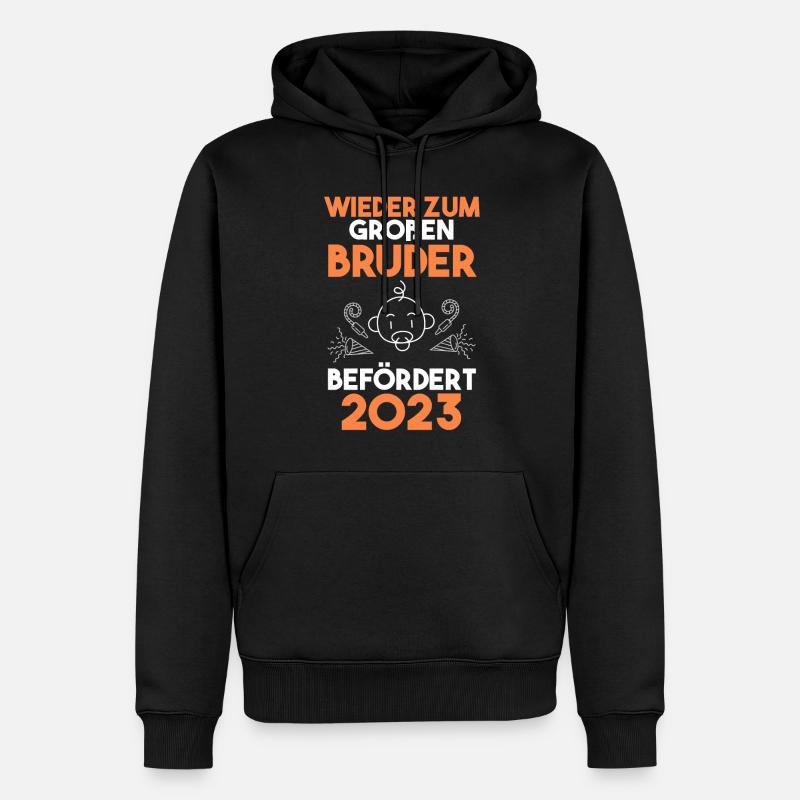 Bruder 2023 Bär Werdender Bruder - Männer Premium Bio Hoodie - Schwarz