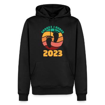 Bruder 2023 Schwanger Werdender Bruder - Männer Premium Bio Hoodie - Schwarz - Vorne - Nico (187cm)