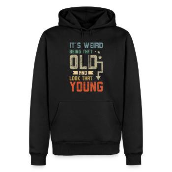 Old and look that good - Männer Premium Bio Hoodie - Schwarz - Vorne - Nico (187cm)