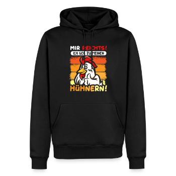Ich geh zu meinen Hühnern! - Männer Premium Bio Hoodie - Schwarz - Vorne - Nico (187cm)