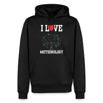 Ich Liebe Meteorologie Klimatologie Meteorologe - Männer Premium Bio Hoodie - Schwarz - Vorne - Nico (187cm)