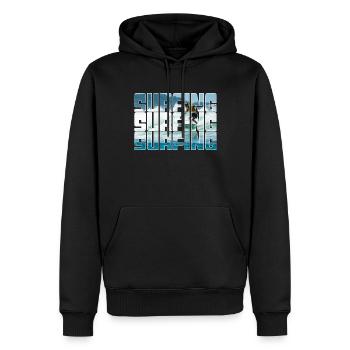 Surfen - Männer Premium Bio Hoodie - Schwarz - Vorne - Nico (187cm)