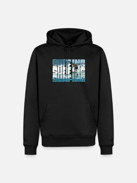 Surf - Sweat à capuche Premium bio Homme - noir
