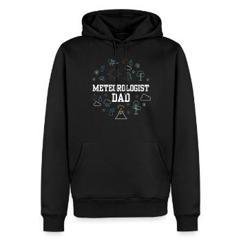 Météorologue Papa Météorologie Prévisions météorologiques - Sweat à capuche Premium bio Homme - noir - Devant - Nico (187cm)